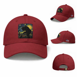 Fun Hand Boop Nose Bigfoot Cat Baseball Cap Sasquatch Starry Night Van Gogh TS10 Baseball Cap Universal Fit Cherry Red Print Your Wear
