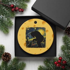 Fun Hand Boop Nose Bigfoot Cat Ceramic Ornament Sasquatch Starry Night Van Gogh TS10 1pc Yellow Cheese Print Your Wear