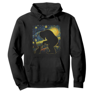Fun Hand Boop Nose Bigfoot Cat Hoodie Sasquatch Starry Night Van Gogh TS10 Black Print Your Wear