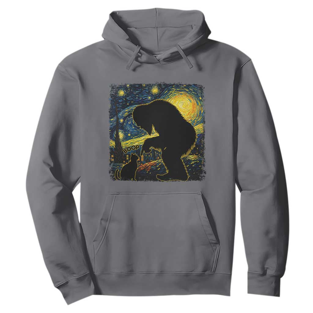 Fun Hand Boop Nose Bigfoot Cat Hoodie Sasquatch Starry Night Van Gogh TS10 Charcoal Print Your Wear