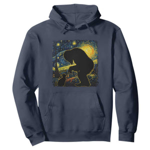 Fun Hand Boop Nose Bigfoot Cat Hoodie Sasquatch Starry Night Van Gogh TS10 Navy Print Your Wear