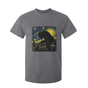 Fun Hand Boop Nose Bigfoot Cat T Shirt For Kid Sasquatch Starry Night Van Gogh TS10 Charcoal Print Your Wear