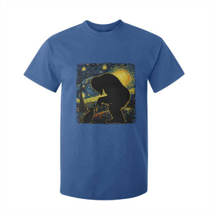 Fun Hand Boop Nose Bigfoot Cat T Shirt For Kid Sasquatch Starry Night Van Gogh TS10 Royal Blue Print Your Wear