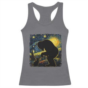 Fun Hand Boop Nose Bigfoot Cat Racerback Tank Top Sasquatch Starry Night Van Gogh TS10 Charcoal Print Your Wear