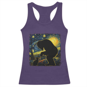 Fun Hand Boop Nose Bigfoot Cat Racerback Tank Top Sasquatch Starry Night Van Gogh TS10 Purple Print Your Wear