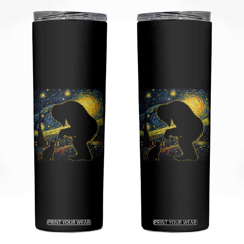 Fun Hand Boop Nose Bigfoot Cat Skinny Tumbler Sasquatch Starry Night Van Gogh TS10 Black Print Your Wear