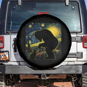 Fun Hand Boop Nose Bigfoot Cat Spare Tire Cover Sasquatch Starry Night Van Gogh TS10 No hole Black Print Your Wear