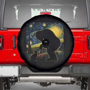 Fun Hand Boop Nose Bigfoot Cat Spare Tire Cover Sasquatch Starry Night Van Gogh TS10 Black Print Your Wear