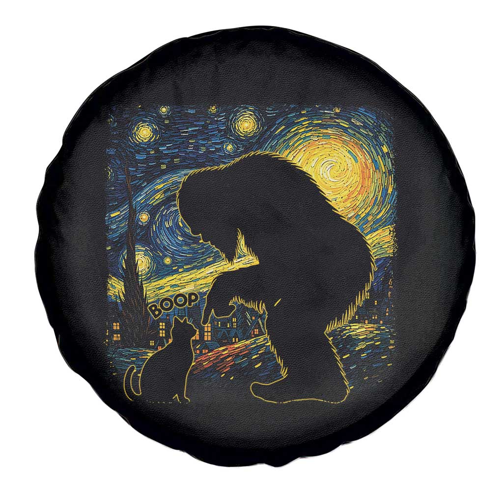 Fun Hand Boop Nose Bigfoot Cat Spare Tire Cover Sasquatch Starry Night Van Gogh TS10 Print Your Wear