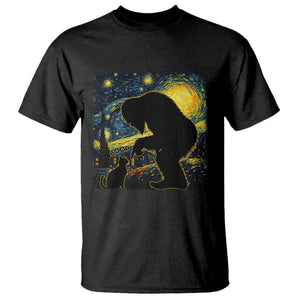 Fun Hand Boop Nose Bigfoot Cat T Shirt Sasquatch Starry Night Van Gogh TS10 Black Print Your Wear