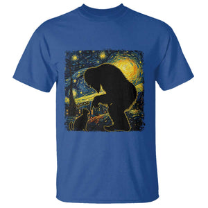 Fun Hand Boop Nose Bigfoot Cat T Shirt Sasquatch Starry Night Van Gogh TS10 Royal Blue Print Your Wear
