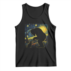 Fun Hand Boop Nose Bigfoot Cat Tank Top Sasquatch Starry Night Van Gogh TS10 Black Print Your Wear