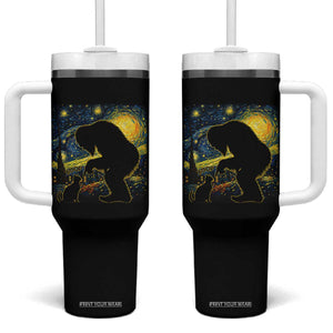 Fun Hand Boop Nose Bigfoot Cat Tumbler With Handle Sasquatch Starry Night Van Gogh TS10 One Size: 40 oz Black Print Your Wear