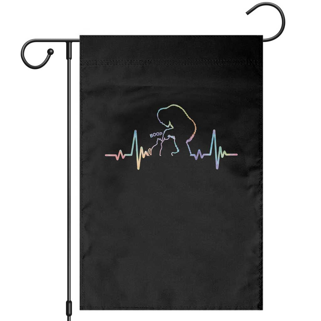 Fun Hand Boop Nose Bigfoot Cat Garden Flag Heartbeat Sasquatch Cat Lover Animal Silhouette TS10 Black Print Your Wear