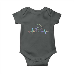 Fun Hand Boop Nose Bigfoot Cat Baby Onesie Heartbeat Sasquatch Cat Lover Animal Silhouette TS10 Dark Heather Print Your Wear