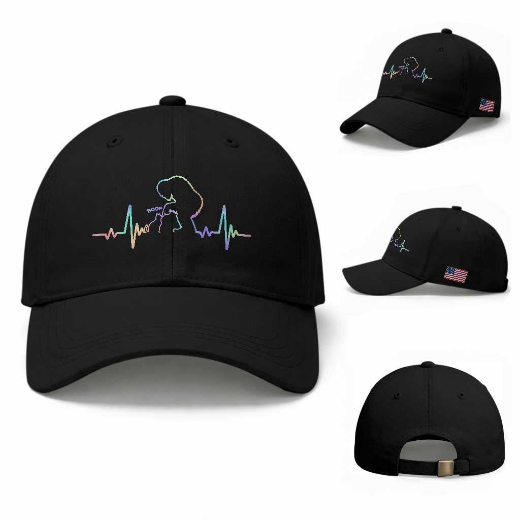 Fun Hand Boop Nose Bigfoot Cat Baseball Cap Heartbeat Sasquatch Cat Lover Animal Silhouette TS10 Baseball Cap Universal Fit Black Print Your Wear