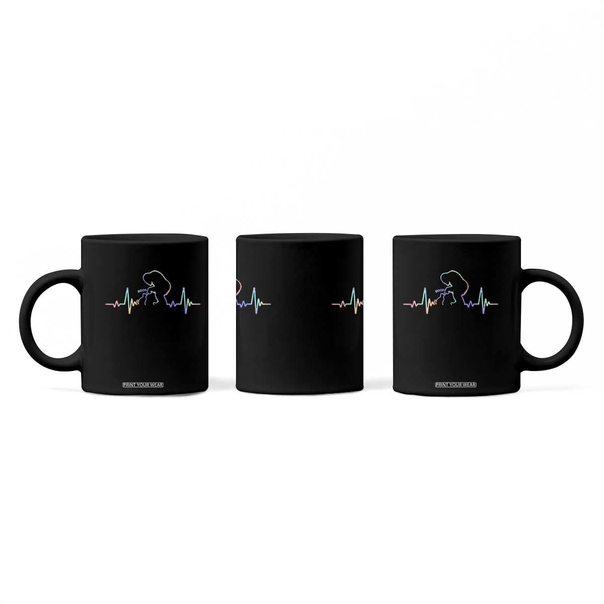 Fun Hand Boop Nose Bigfoot Cat Coffee Mug Heartbeat Sasquatch Cat Lover Animal Silhouette TS10 Print Your Wear