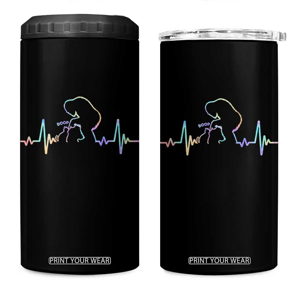 Fun Hand Boop Nose Bigfoot Cat 4 in 1 Can Cooler Tumbler Heartbeat Sasquatch Cat Lover Animal Silhouette TS10 One Size: 16 oz Black Print Your Wear