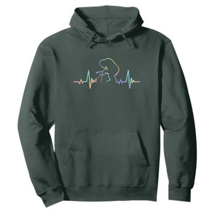 Fun Hand Boop Nose Bigfoot Cat Hoodie Heartbeat Sasquatch Cat Lover Animal Silhouette TS10 Dark Forest Green Print Your Wear