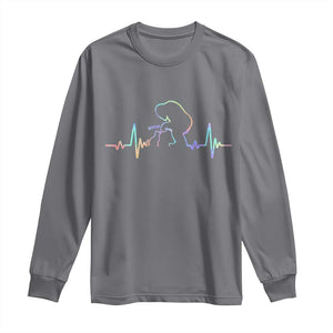 Fun Hand Boop Nose Bigfoot Cat Long Sleeve Shirt Heartbeat Sasquatch Cat Lover Animal Silhouette TS10 Charcoal Print Your Wear