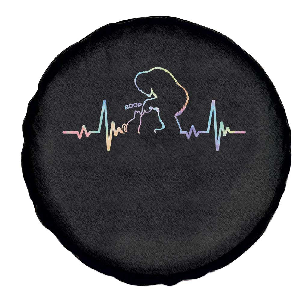Fun Hand Boop Nose Bigfoot Cat Spare Tire Cover Heartbeat Sasquatch Cat Lover Animal Silhouette TS10 Print Your Wear