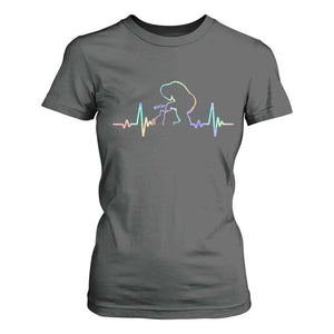 Fun Hand Boop Nose Bigfoot Cat T Shirt For Women Heartbeat Sasquatch Cat Lover Animal Silhouette TS10 Dark Heather Print Your Wear