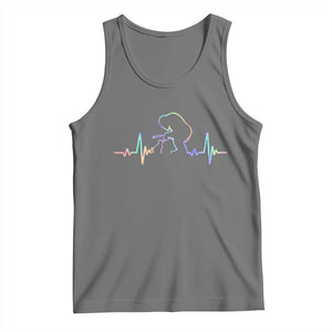 Fun Hand Boop Nose Bigfoot Cat Tank Top Heartbeat Sasquatch Cat Lover Animal Silhouette TS10 Black Heather Print Your Wear
