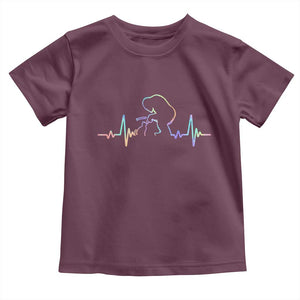 Fun Hand Boop Nose Bigfoot Cat Toddler T Shirt Heartbeat Sasquatch Cat Lover Animal Silhouette TS10 Maroon Print Your Wear