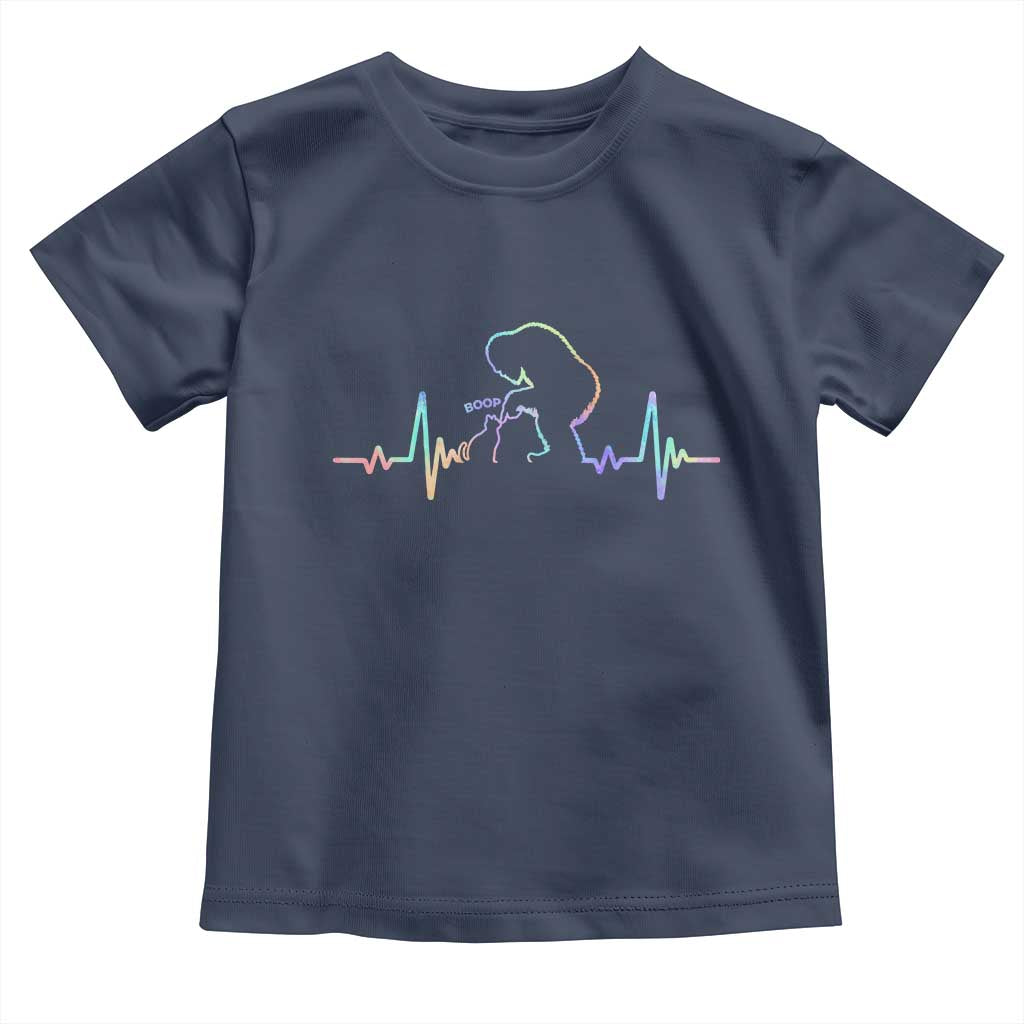 Fun Hand Boop Nose Bigfoot Cat Toddler T Shirt Heartbeat Sasquatch Cat Lover Animal Silhouette TS10 Navy Print Your Wear