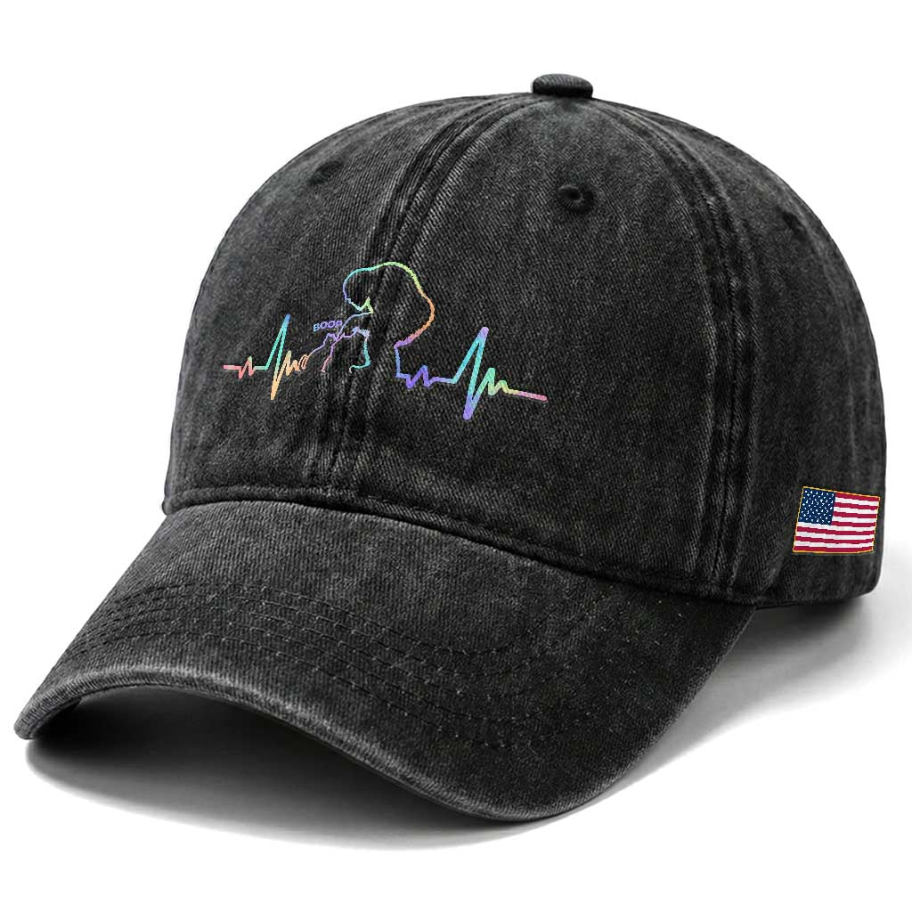 Fun Hand Boop Nose Bigfoot Cat Washed Cotton Baseball Cap Heartbeat Sasquatch Cat Lover Animal Silhouette TS10 Print Your Wear