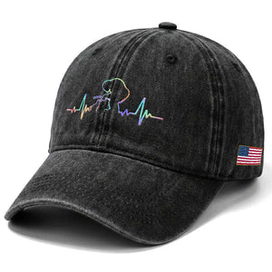Fun Hand Boop Nose Bigfoot Cat Washed Cotton Baseball Cap Heartbeat Sasquatch Cat Lover Animal Silhouette TS10 Print Your Wear