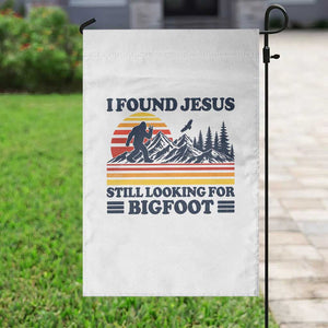 Retro I Found Jesus Still Looking For Bigfoot Garden Flag Funny Sasquatch Bigfoot Believer Christian Humor TS10 Print Your Wear