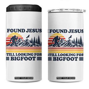 Retro I Found Jesus Still Looking For Bigfoot 4 in 1 Can Cooler Tumbler Funny Sasquatch Bigfoot Believer Christian Humor TS10 One Size: 16 oz White Print Your Wear