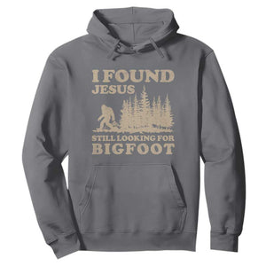 Retro I Found Jesus Still Looking For Bigfoot Hoodie Vintage Sasquatch Believer Funny Christian Humor TS10 Charcoal Print Your Wear