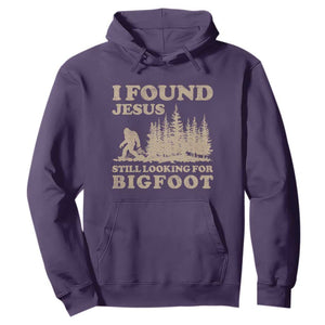 Retro I Found Jesus Still Looking For Bigfoot Hoodie Vintage Sasquatch Believer Funny Christian Humor TS10 Purple Print Your Wear