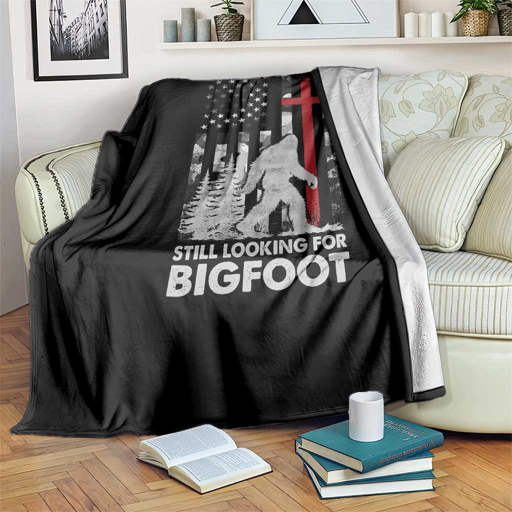 Retro I Found Jesus Still Looking For Bigfoot Throw Blanket Camouflage US American Flag Camo TS10 Print Your Wear