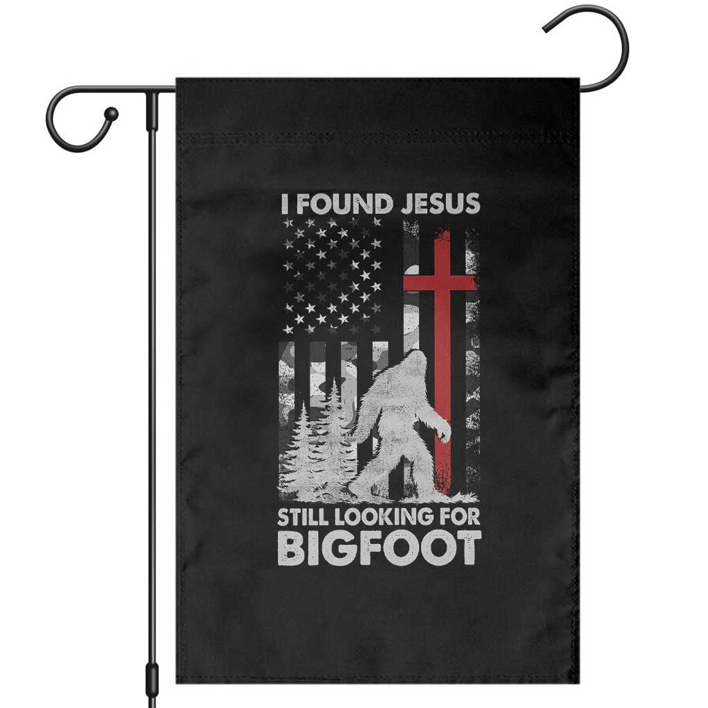 Retro I Found Jesus Still Looking For Bigfoot Garden Flag Camouflage US American Flag Camo TS10 Black Print Your Wear