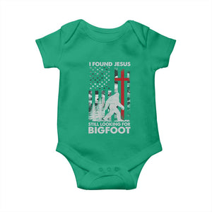 Retro I Found Jesus Still Looking For Bigfoot Baby Onesie Camouflage US American Flag Camo TS10 Irish Green Print Your Wear
