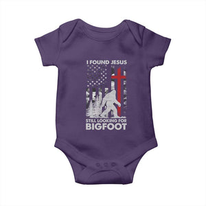 Retro I Found Jesus Still Looking For Bigfoot Baby Onesie Camouflage US American Flag Camo TS10 Purple Print Your Wear
