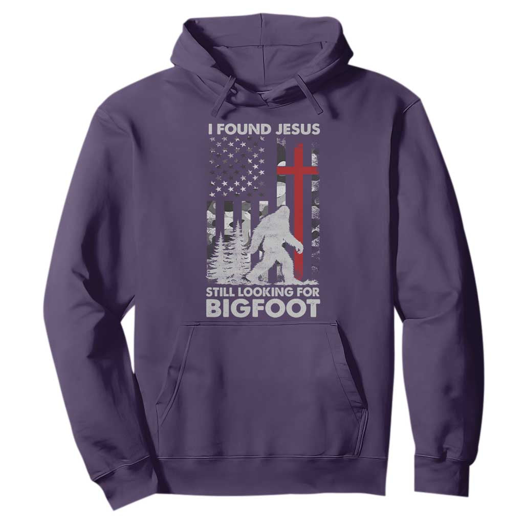 Retro I Found Jesus Still Looking For Bigfoot Hoodie Camouflage US American Flag Camo TS10 Purple Print Your Wear
