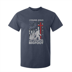 Retro I Found Jesus Still Looking For Bigfoot T Shirt For Kid Camouflage US American Flag Camo TS10 Navy Print Your Wear