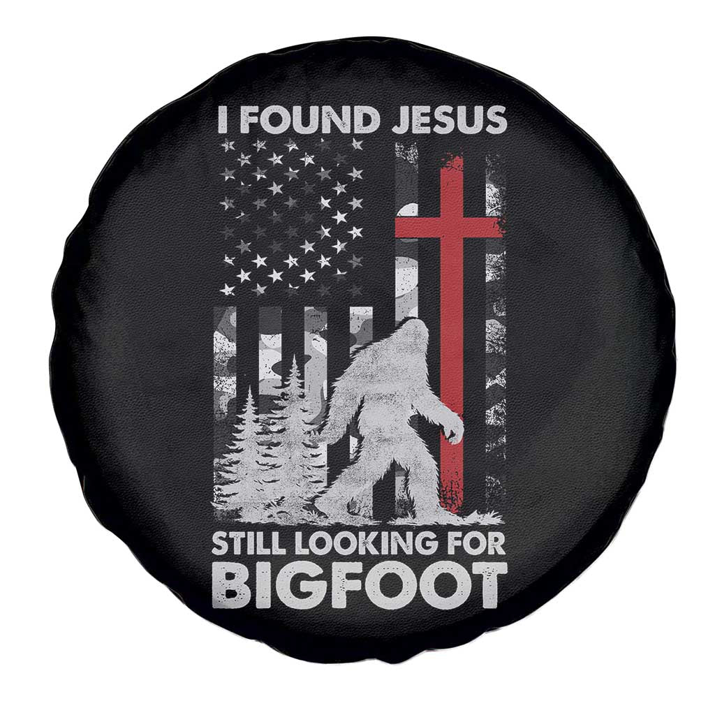 Retro I Found Jesus Still Looking For Bigfoot Spare Tire Cover Camouflage US American Flag Camo TS10 Print Your Wear