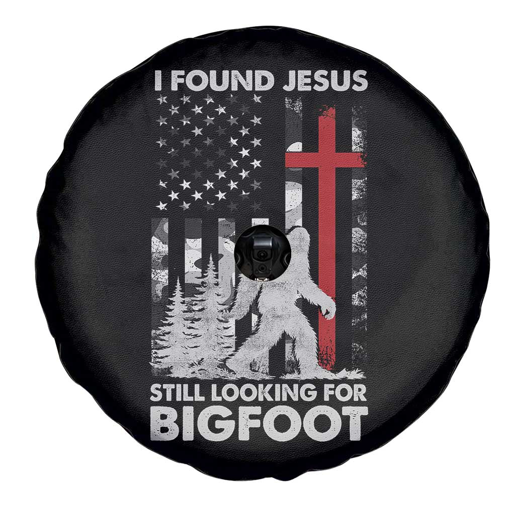 Retro I Found Jesus Still Looking For Bigfoot Spare Tire Cover Camouflage US American Flag Camo TS10 Print Your Wear