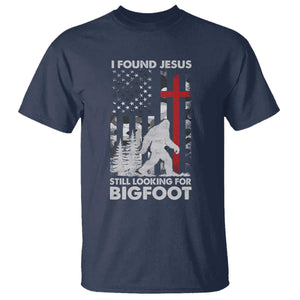 Retro I Found Jesus Still Looking For Bigfoot T Shirt Camouflage US American Flag Camo TS10 Navy Print Your Wear