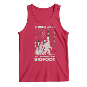 Retro I Found Jesus Still Looking For Bigfoot Tank Top Camouflage US American Flag Camo TS10 Red Print Your Wear