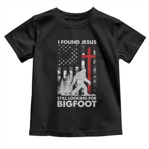 Retro I Found Jesus Still Looking For Bigfoot Toddler T Shirt Camouflage US American Flag Camo TS10 Black Print Your Wear