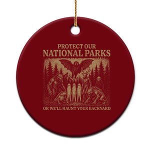 Funny Mothman Protect Our National Parks Ceramic Ornament Ghost Wendigo Skull Cryptid Weirdcore Folk Horror TS10 1pc Red Print Your Wear