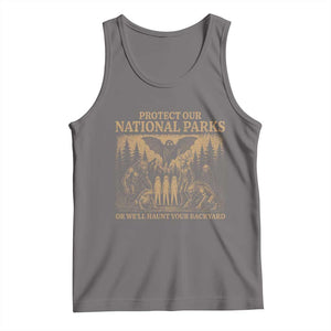 Funny Mothman Protect Our National Parks Tank Top Ghost Wendigo Skull Cryptid Weirdcore Folk Horror TS10 Deep Heather Print Your Wear