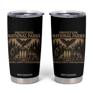 Funny Mothman Protect Our National Parks Tumbler Cup Ghost Wendigo Skull Cryptid Weirdcore Folk Horror TS10 Black Print Your Wear