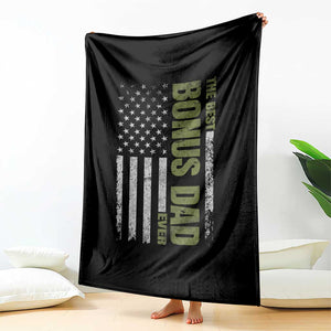 Bonus Dad Throw Blanket American Flag Best Bonus Dad Ever Fathers Day TS10 Print Your Wear